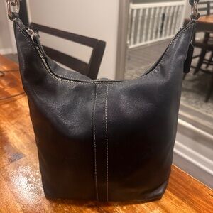 Coach Vintage Black Leather Hobo Bag